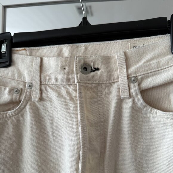 Rag & Bone Organic Cotton Jeans Natural Off-White Size 29 - Picture 2 of 5